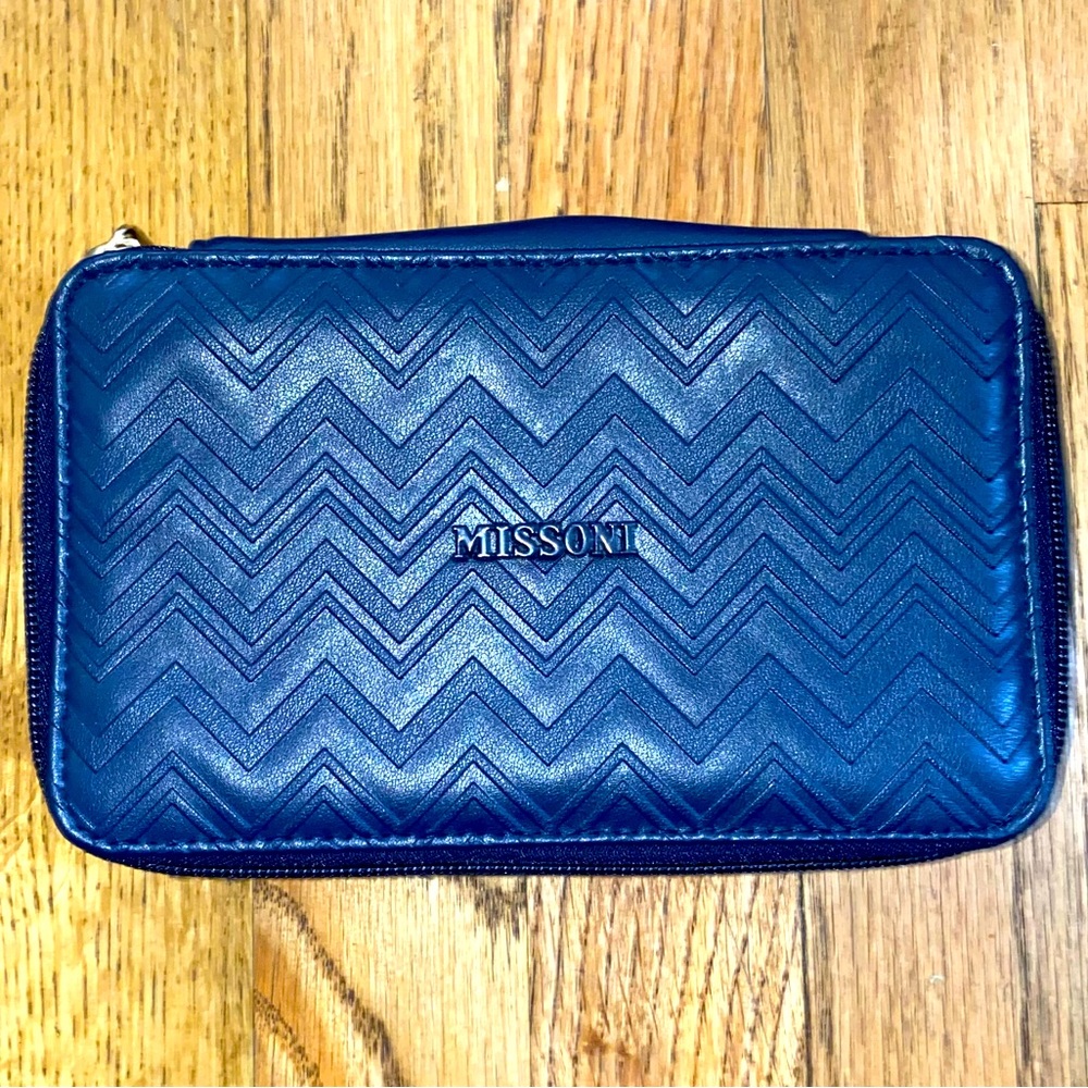 Missoni Exclusive Delta One Travel Case Pouch Blue Wave Zipper